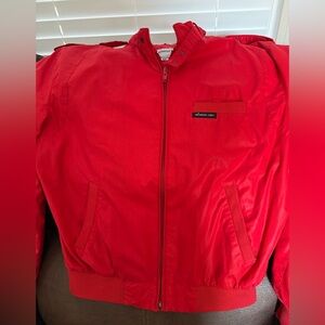Vintage Members Only Jacket Men’s 42 Red Bomber Zip Front Jacket 90s